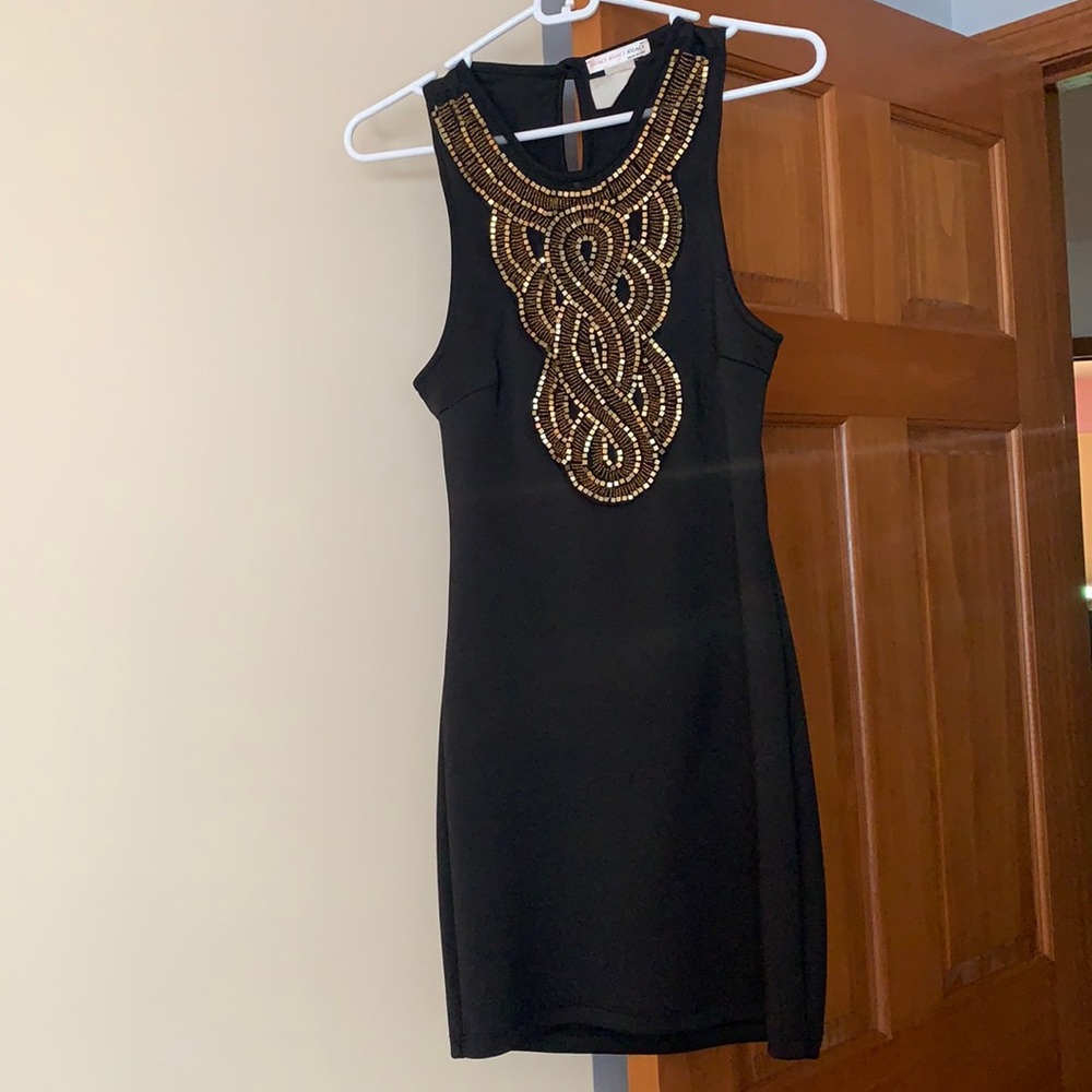 A’gaci Black and Gold Cocktail Dress
